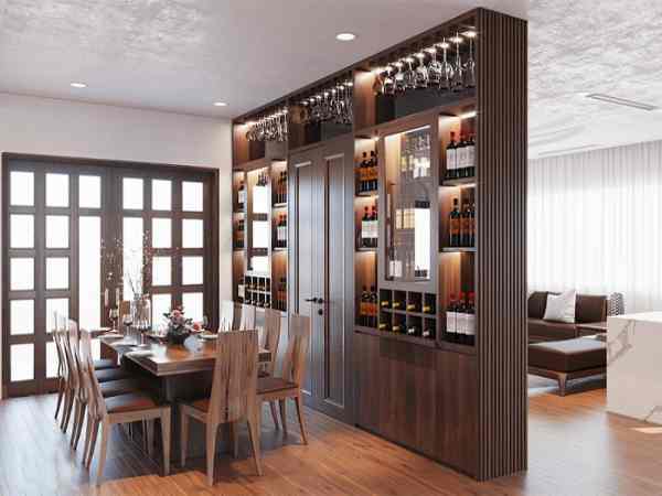 Phong thủy tủ rượu trong phòng bếp